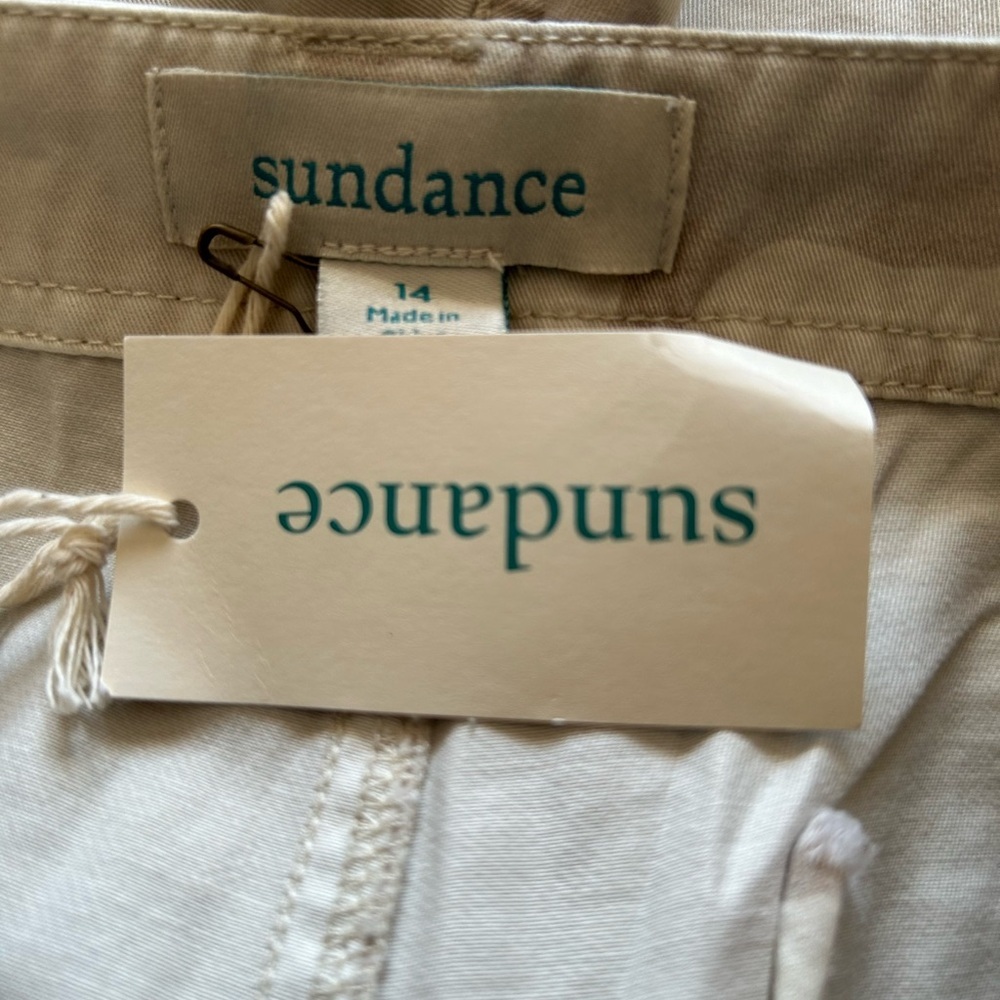 Sundance Cream and Tan Everyday Pants with Logo Tag - Picture 11 of 12